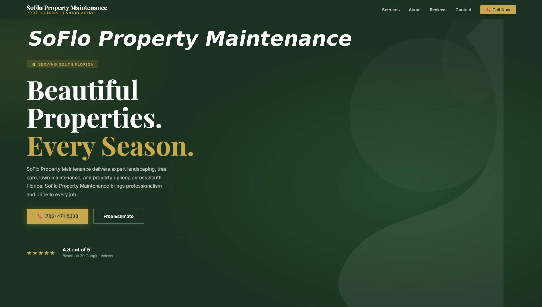 Pazin's Landscaping website screenshot