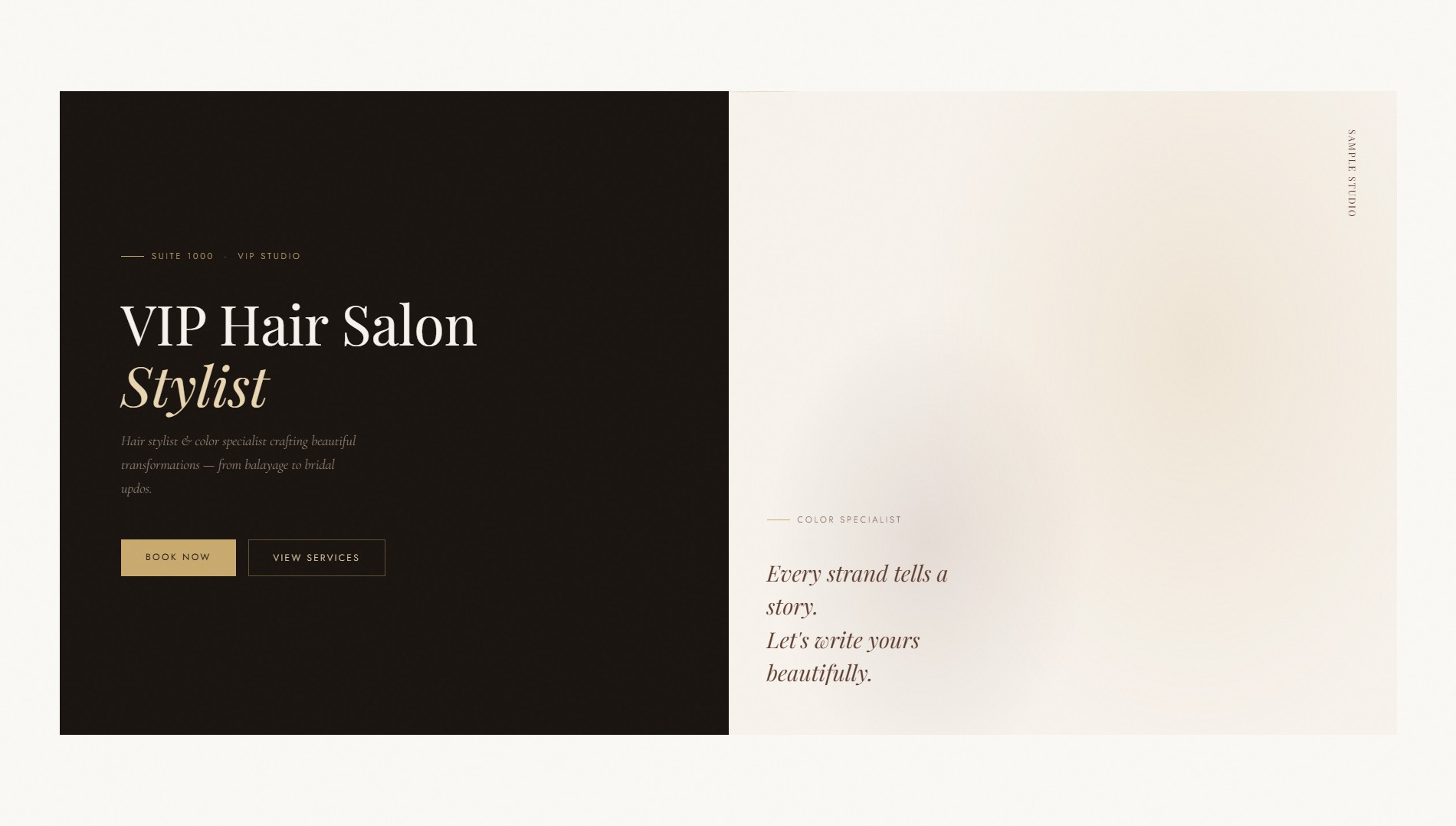 VIP Hair Salon website screenshot